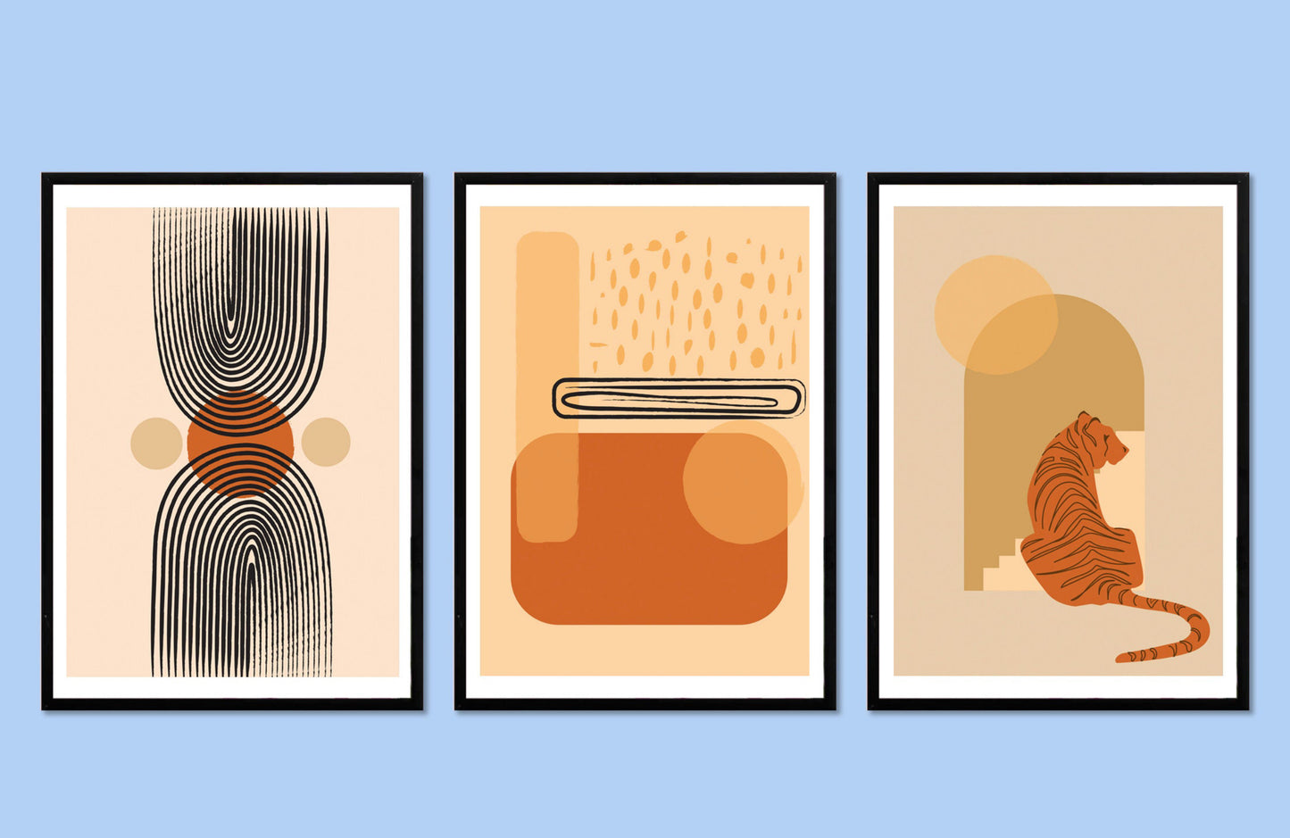 Abstract Boho Art Prints - Set of 3